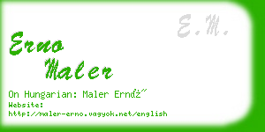 erno maler business card